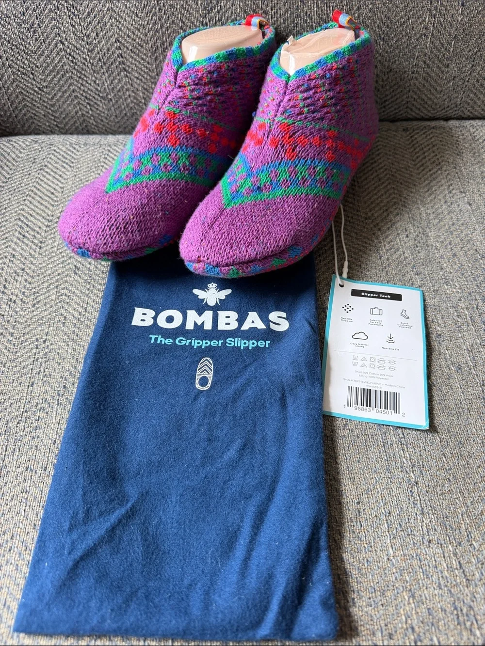 Bombas Sherpa Lined Youth The Gripper Slipper Multicolor Size: 1-5